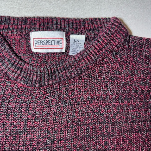 Perspective Maroon and Black Knit Sweater - Picture 2 of 4